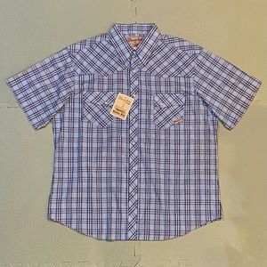 Wrangler Wrancher Western Shirt Button Front SS Size XL